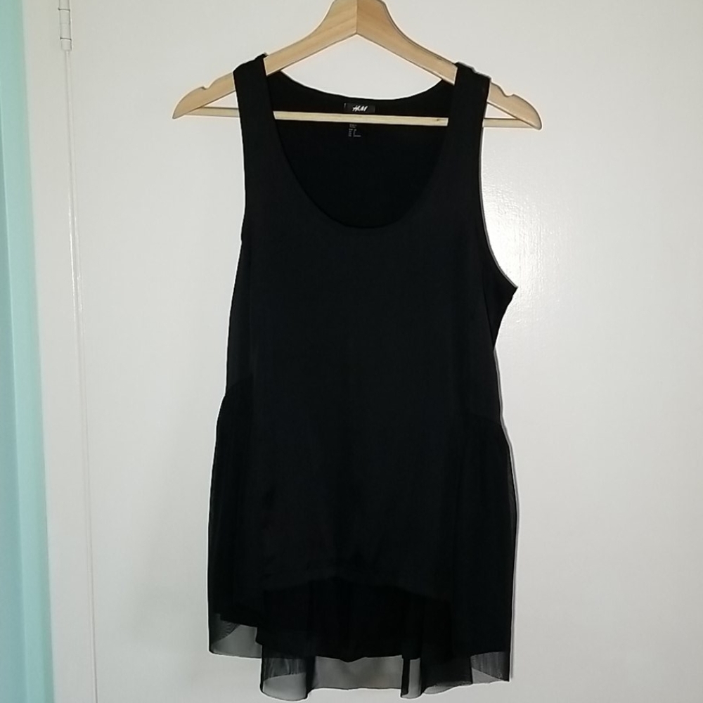 High low tank with tule detail